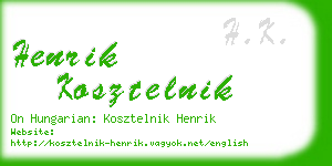 henrik kosztelnik business card